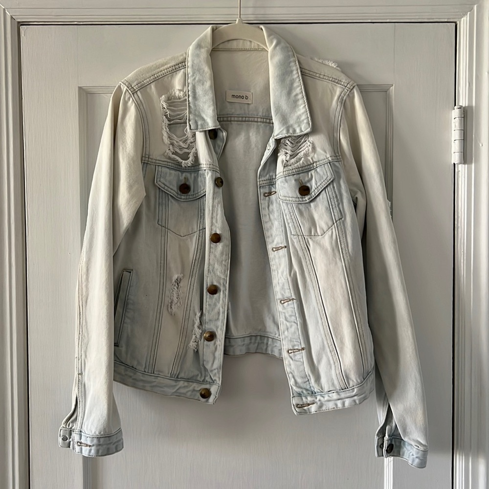 Destructed Boyfriend Fit Denim Jacket